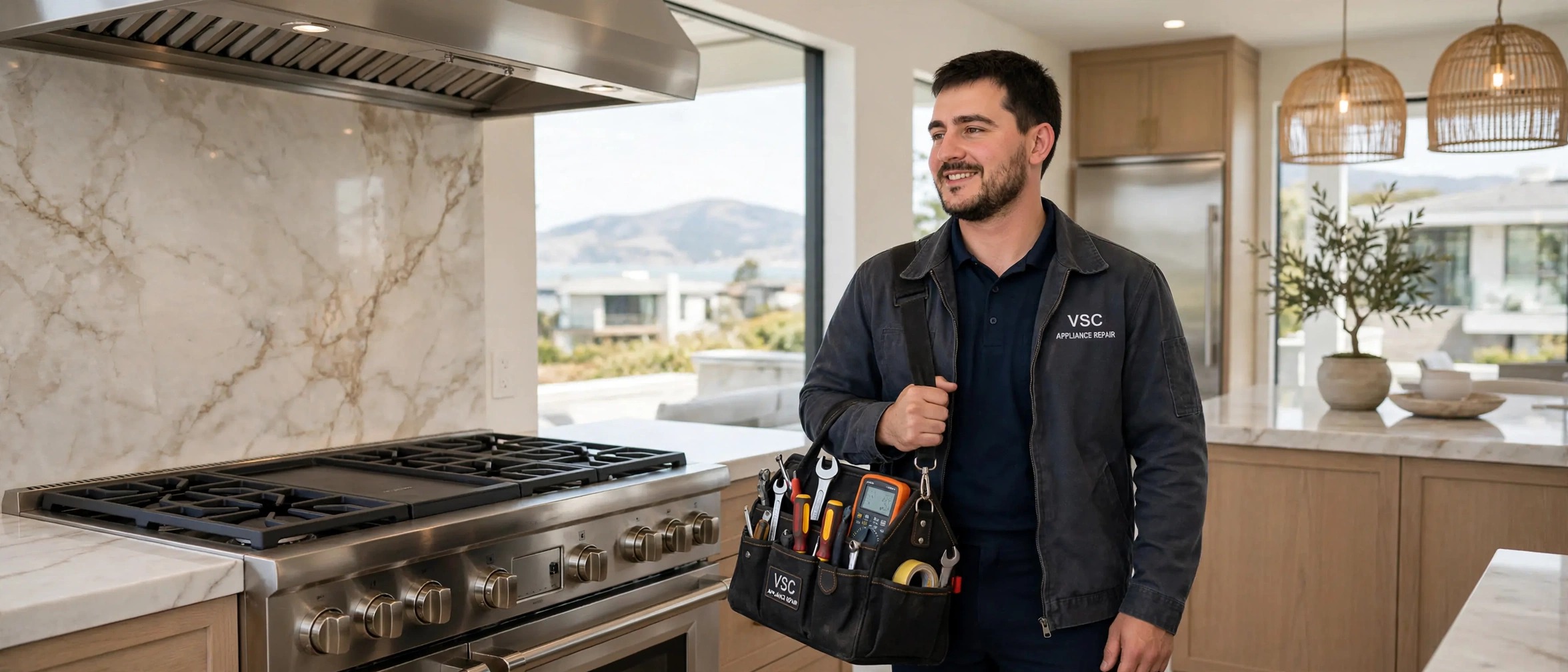 Appliance repair technician in San Francisco kitchen — VSC Appliance Repair